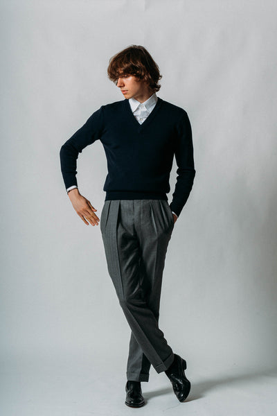 725 Double Reversed-pleated Pant in Wool